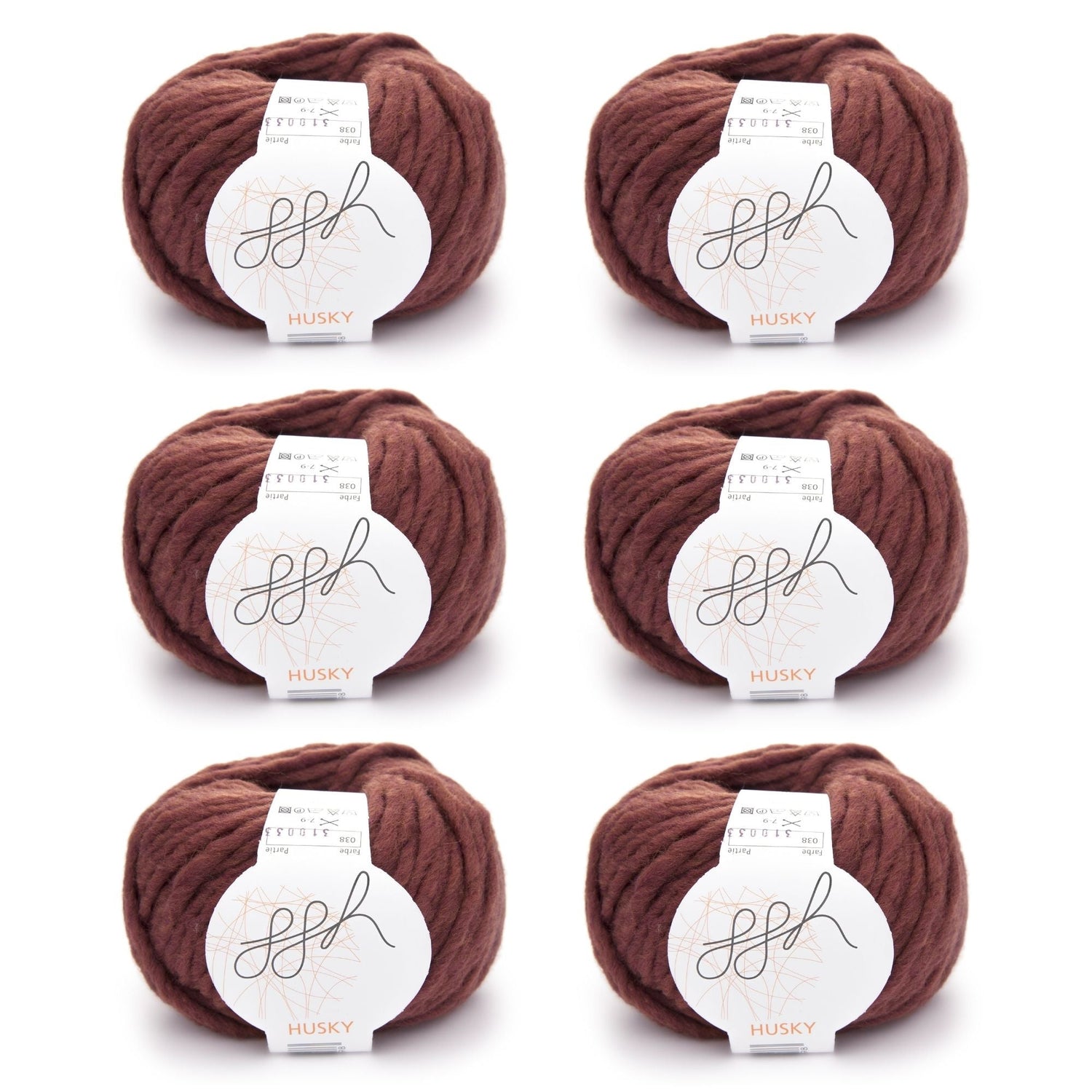 ggh Husky Box | 300g Set (6x50g) – 038 – Sequoiabraun - ggh Wolle