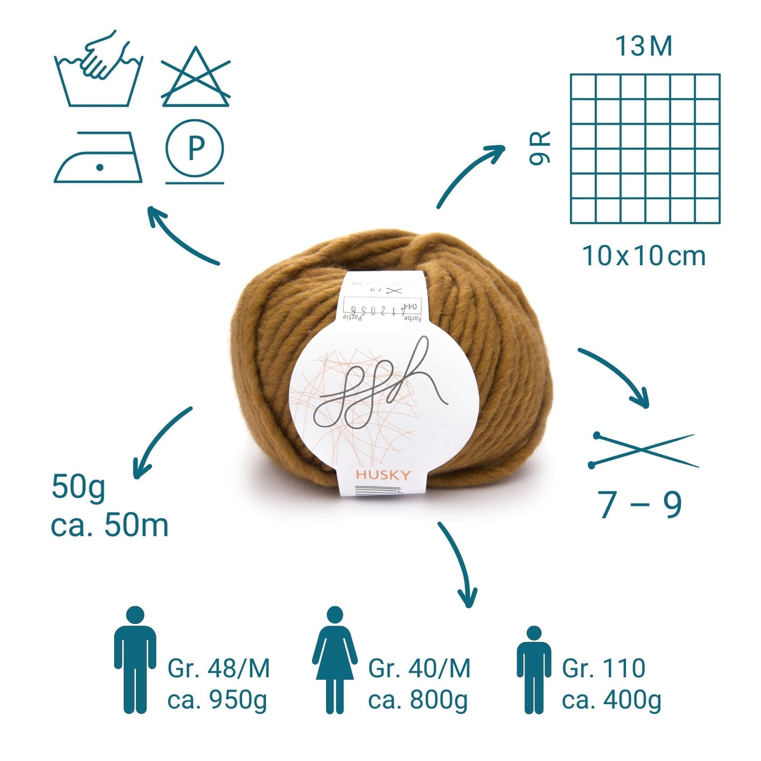 ggh Husky Box | 300g Set (6x50g) – 044 – Curry - ggh Wolle