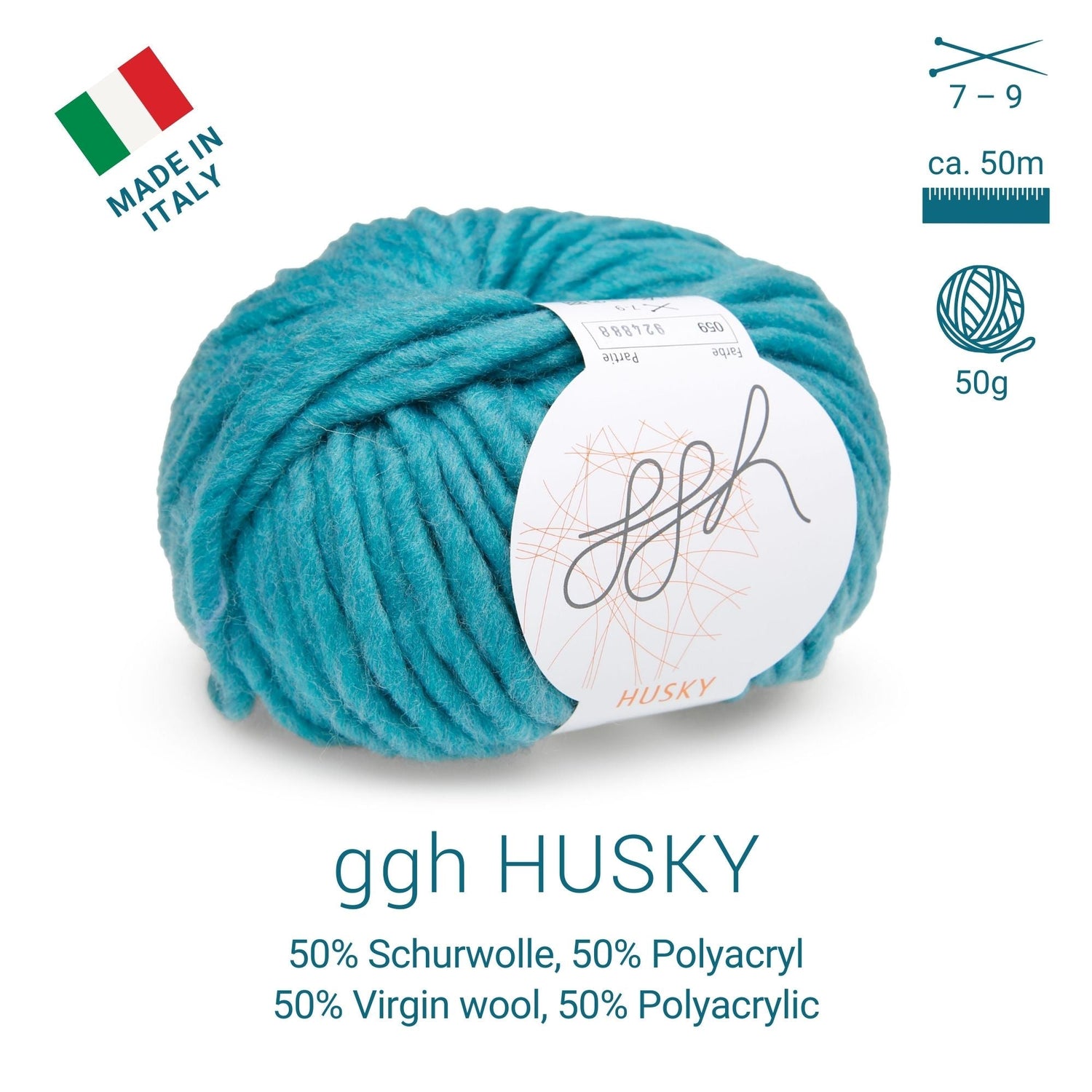 ggh Husky Box | 300g Set (6x50g) – 059 – Pastell Petrol - ggh Wolle