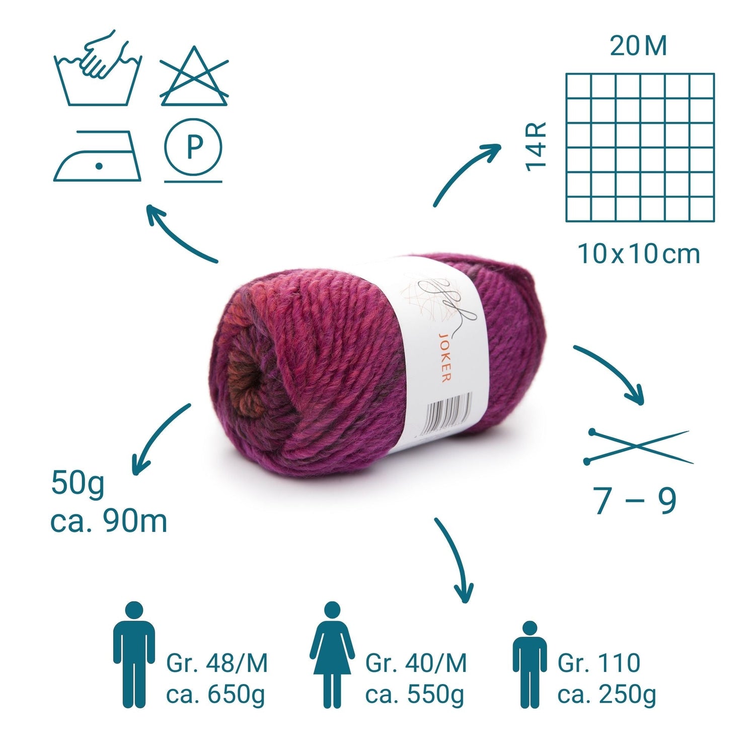 ggh Joker Box | 300g Set (6x50g) | 006 - Rostrot - Zyklam - ggh Wolle