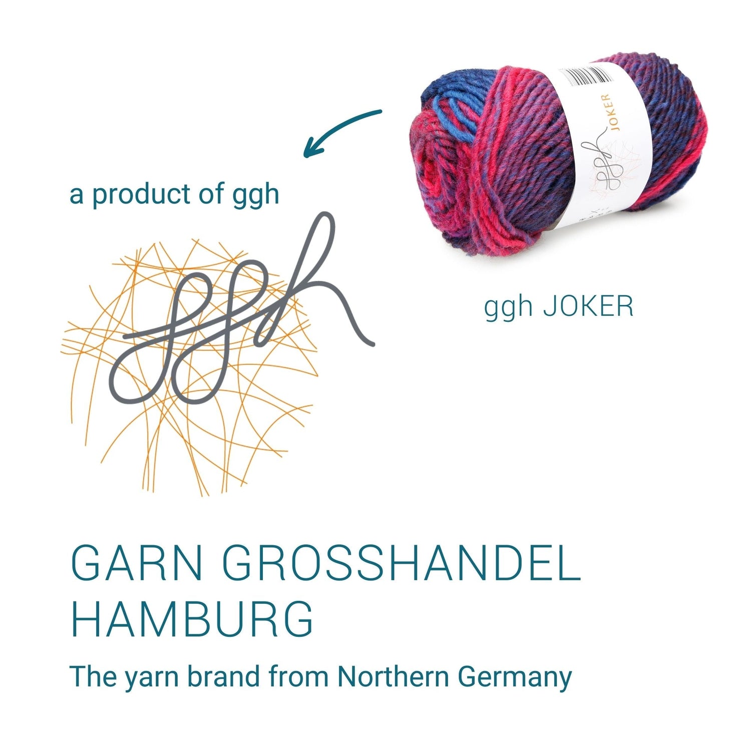 ggh Joker Box | 300g Set (6x50g) | 029 - Magenta - Blau meliert - ggh Wolle