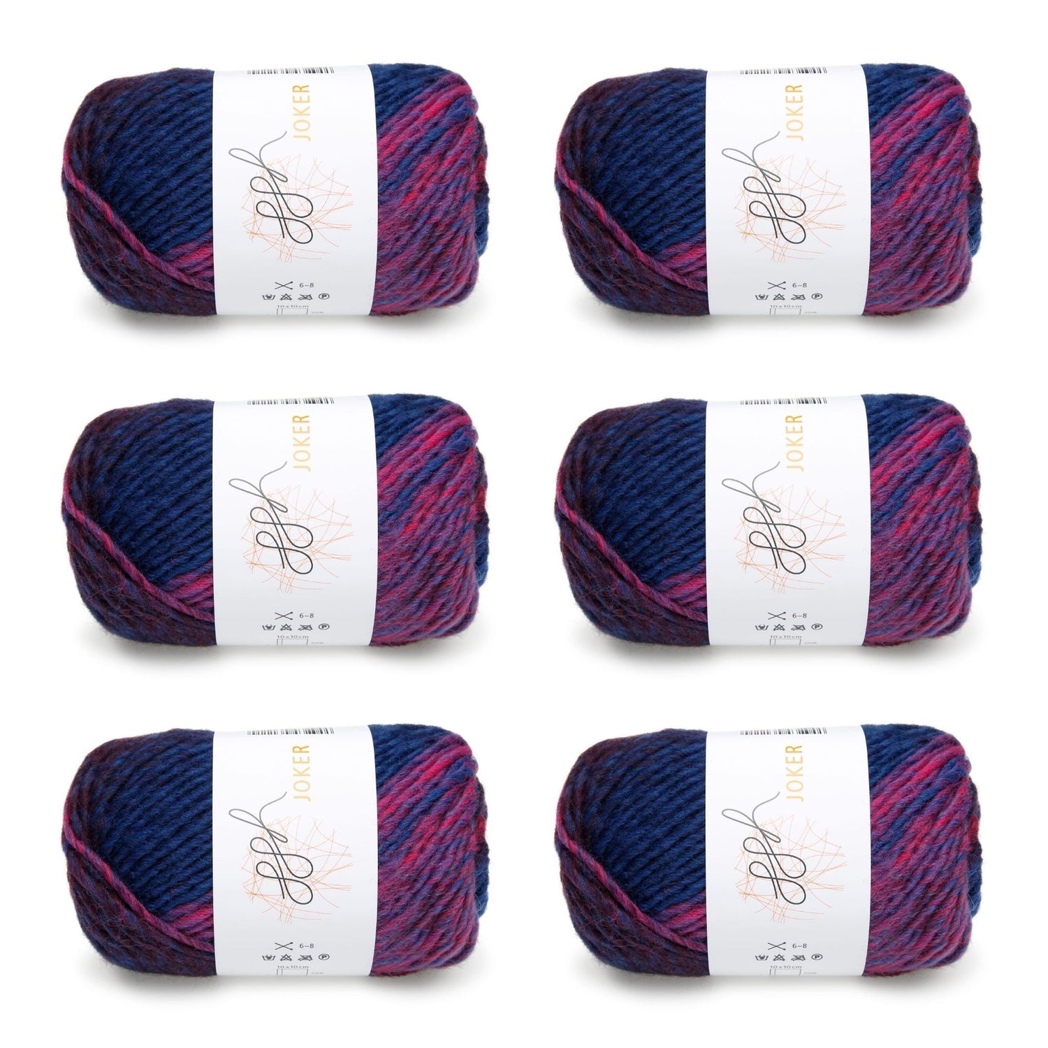 ggh Joker Box | 300g Set (6x50g) | 029 - Magenta - Blau meliert - ggh Wolle