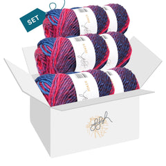 ggh Joker Box | 300g Set (6x50g) | 029 - Magenta - Blau meliert - ggh Wolle