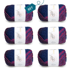 ggh Joker Box | 300g Set (6x50g) | 029 - Magenta - Blau meliert - ggh Wolle