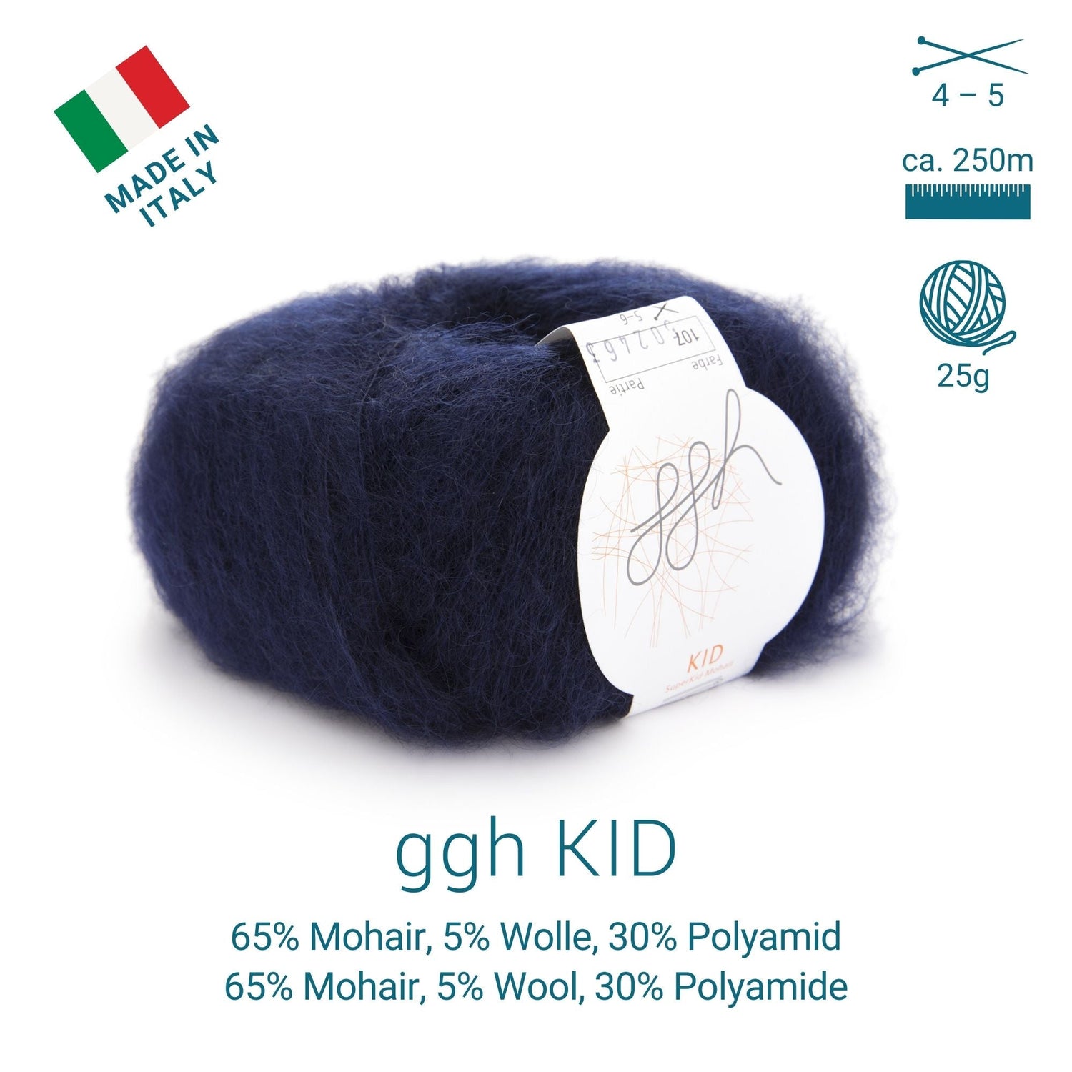ggh Kid Box | 150g Set (6x25g)| 107 - Tiefes Kobalt - ggh Wolle