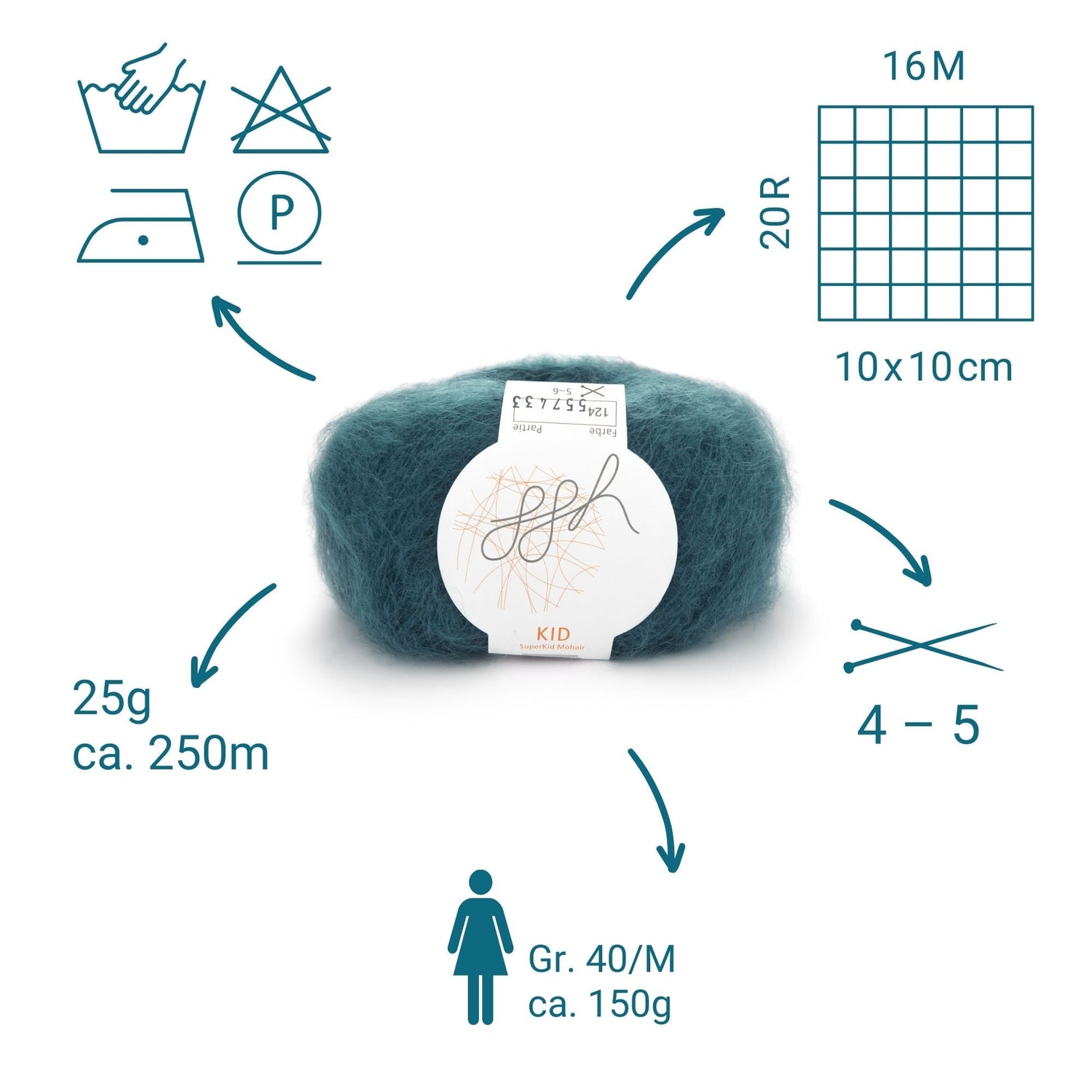 ggh Kid Box | 150g Set (6x25g)| 124 - Entenblau - ggh Wolle