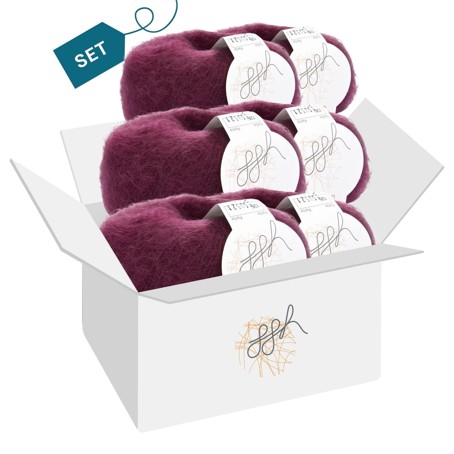 ggh Kid Box | 150g Set (6x25g)| 126 - Burgunderrot - ggh Wolle