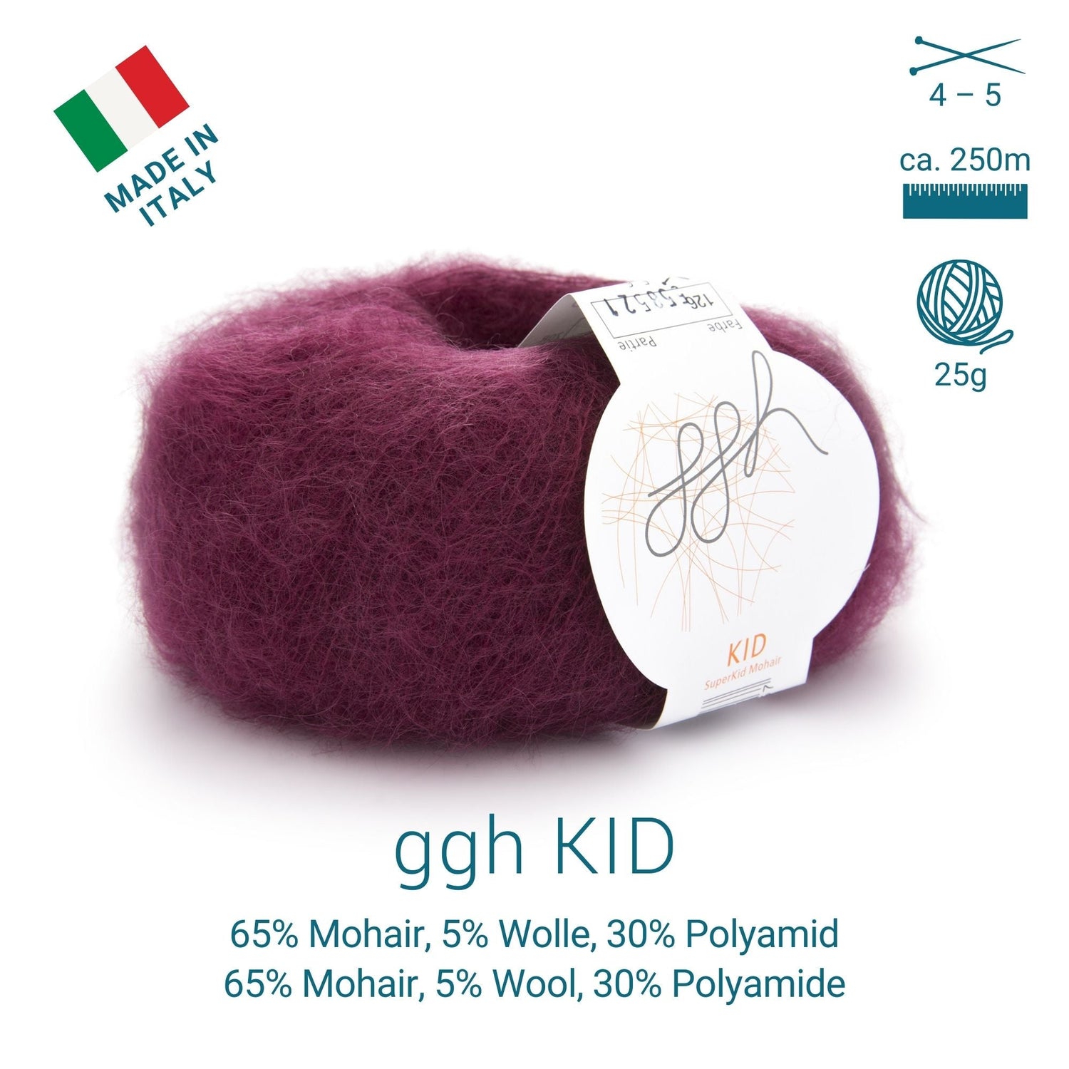 ggh Kid Box | 150g Set (6x25g)| 126 - Burgunderrot - ggh Wolle