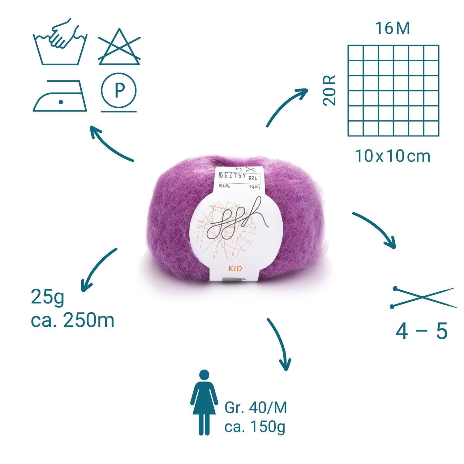 ggh Kid Box | 150g Set (6x25g)| 128 - Zyklam - ggh Wolle