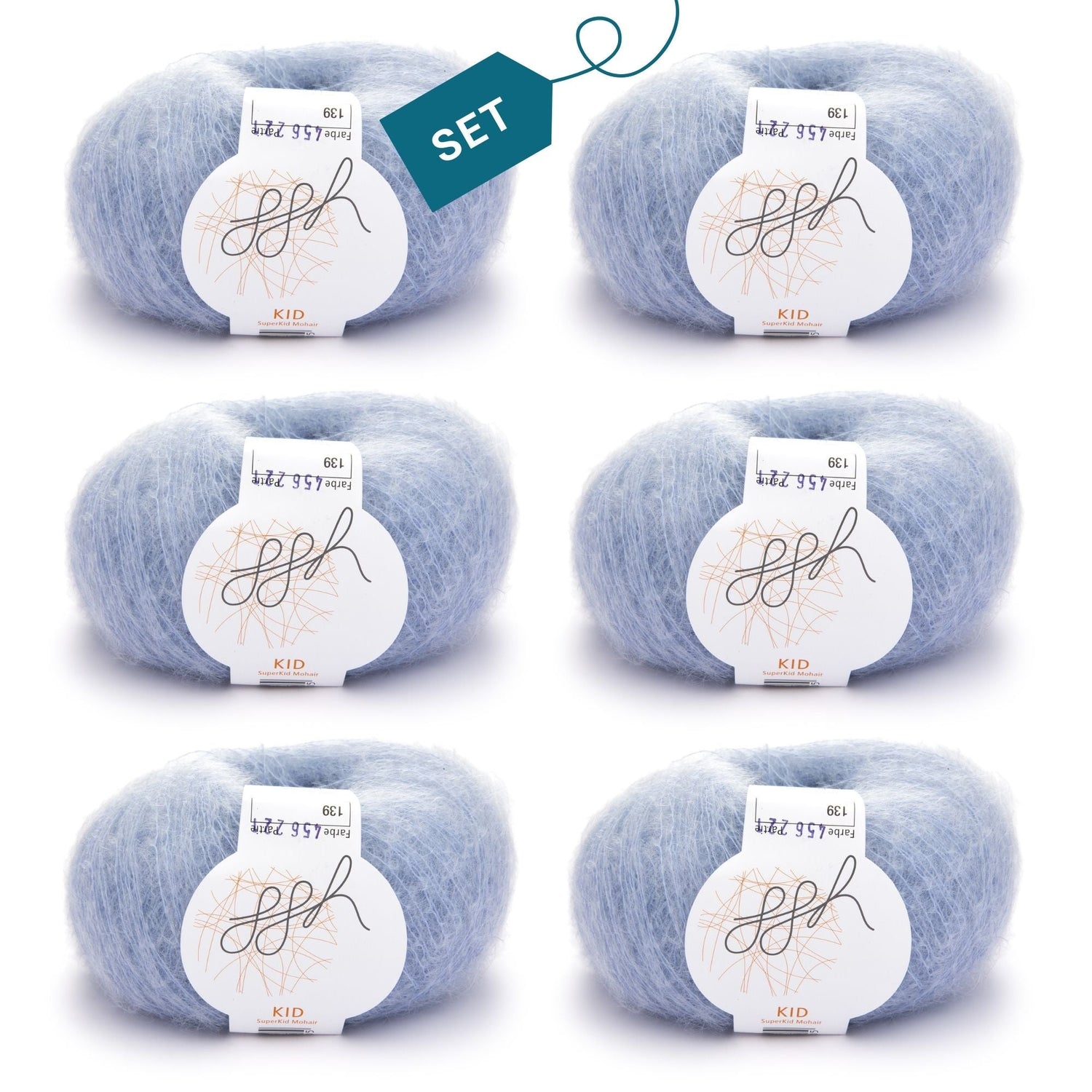 ggh Kid Box | 150g Set (6x25g)| 139 - Eisblau - ggh Wolle