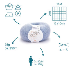 ggh Kid Box | 150g Set (6x25g)| 139 - Eisblau - ggh Wolle