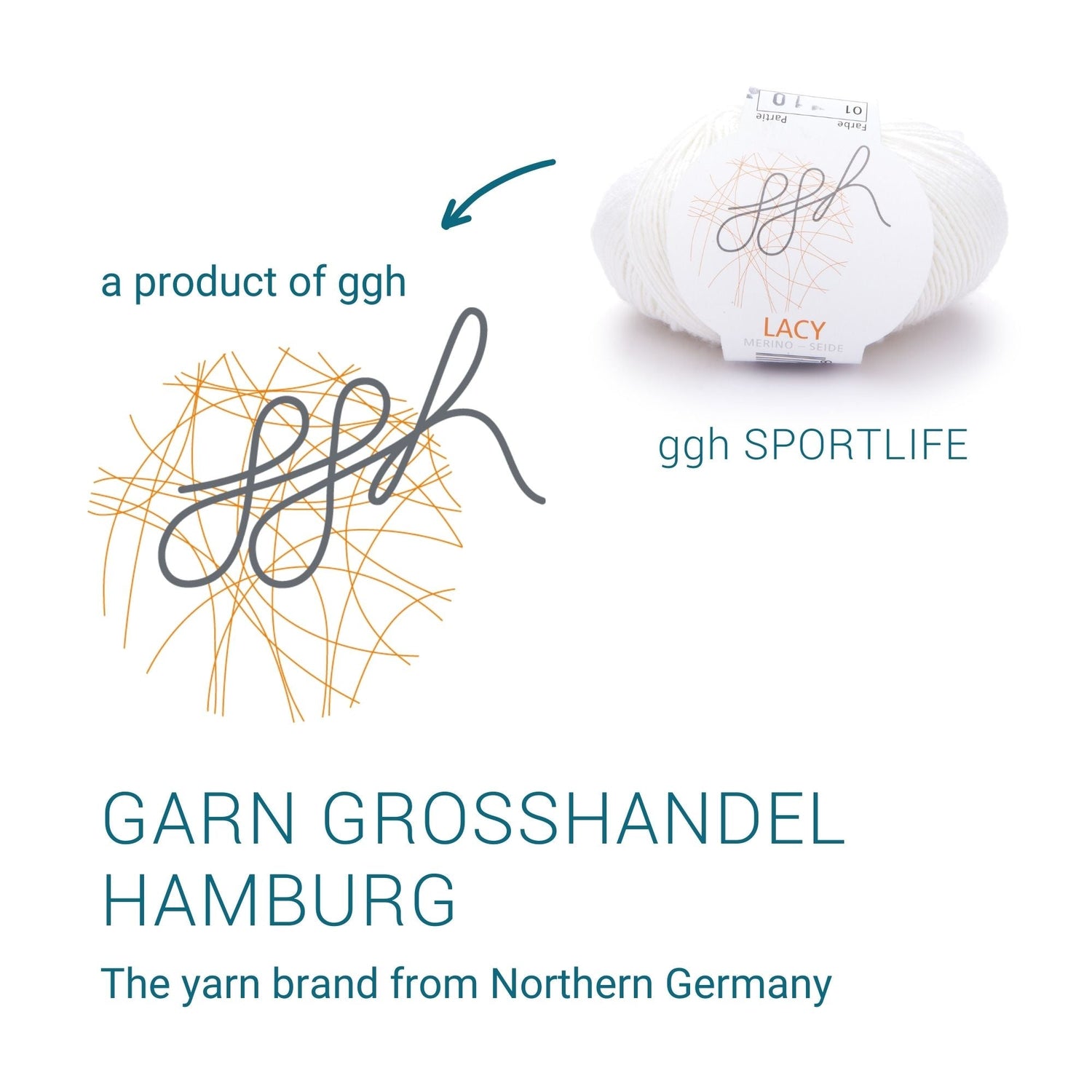 ggh Lacy | Merinowolle mit Seide | 25g - 150m | 001 - Wollweiß - ggh Wolle