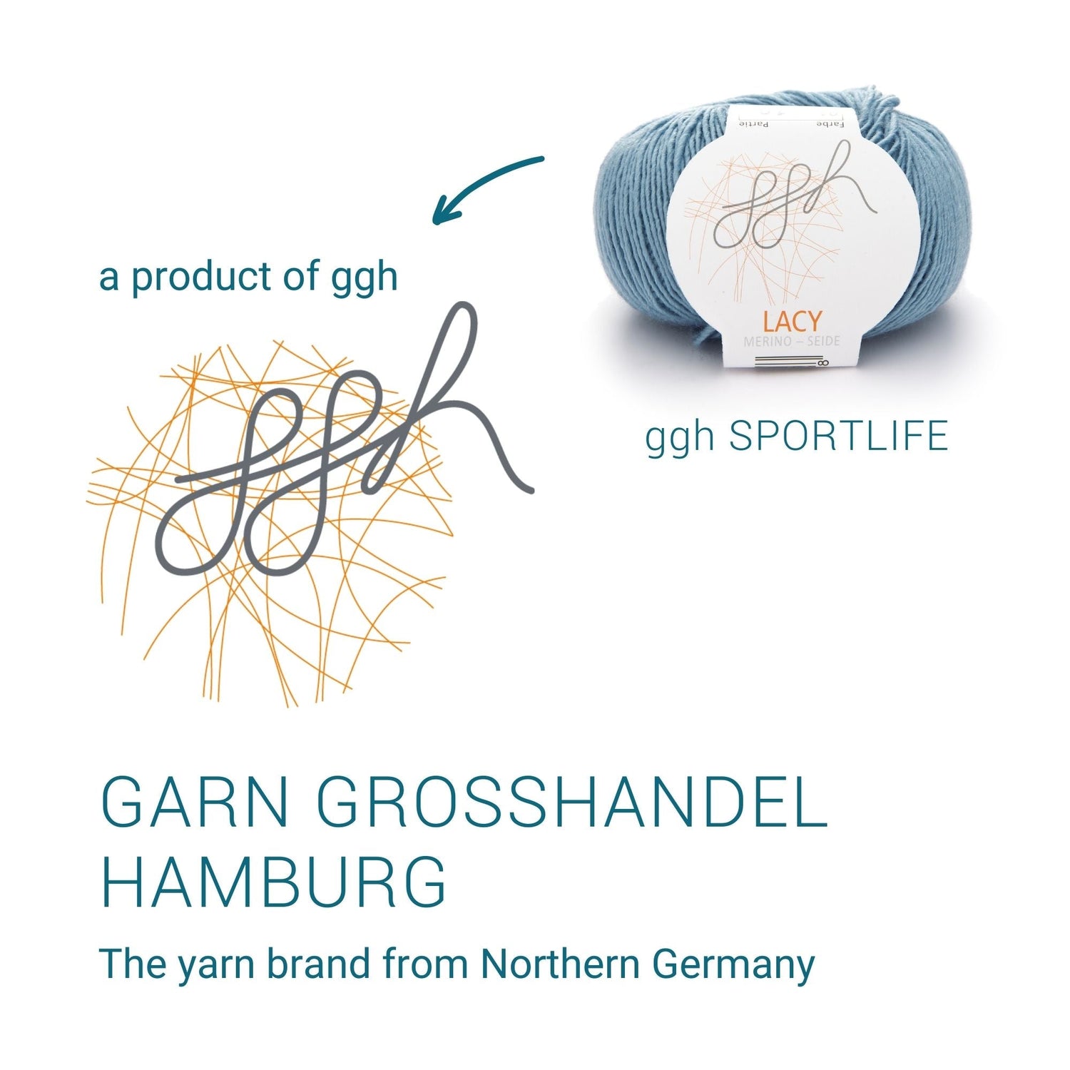 GGH Lacy | Merinowolle mit Seide | 25g - 150m | 004 - Eisblau - ggh Wolle