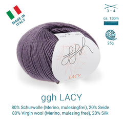 GGH Lacy | Merinowolle mit Seide | 25g - 150m | 024 - Mauve - ggh Wolle
