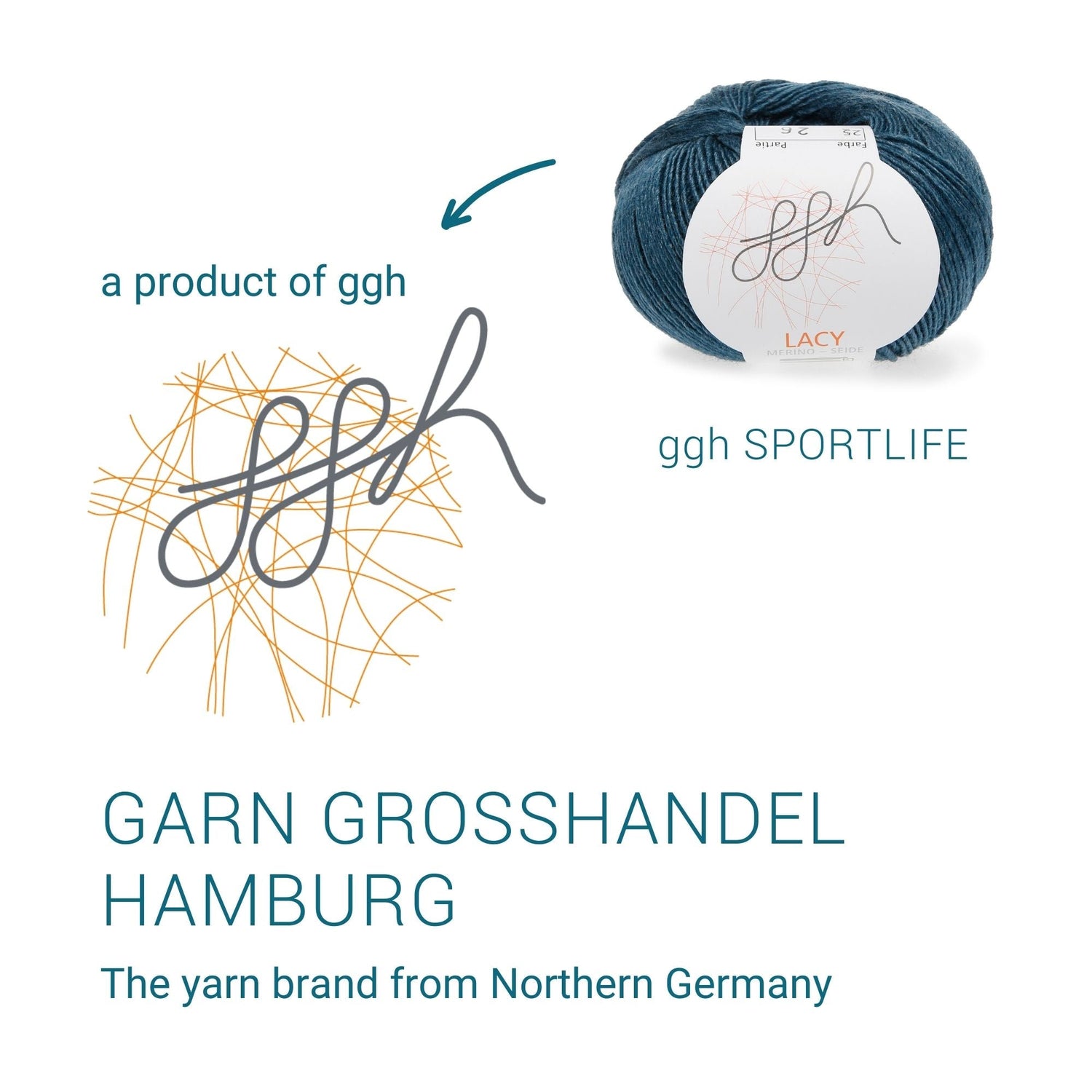 GGH Lacy | Merinowolle mit Seide | 25g - 150m | 025 - Petrol - ggh Wolle