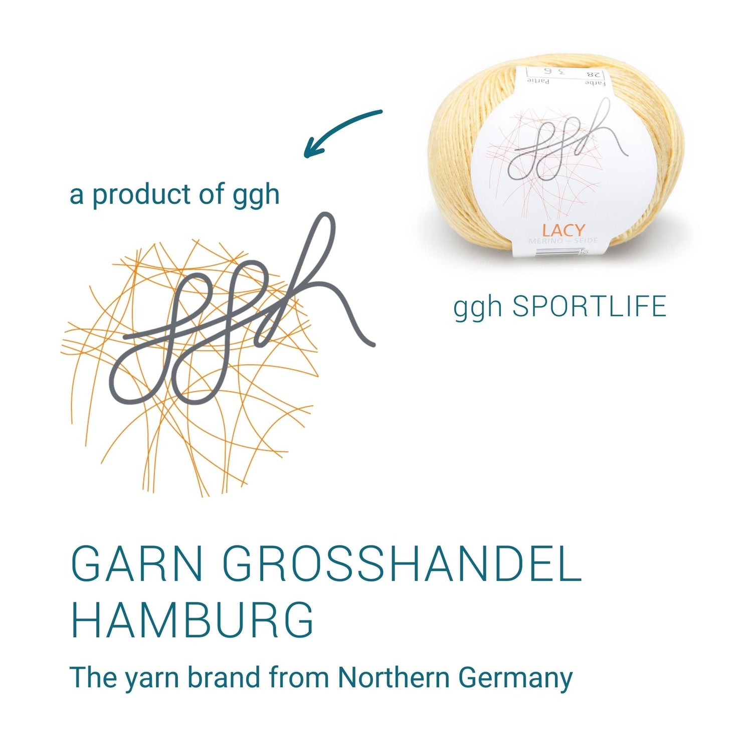 GGH Lacy | Merinowolle mit Seide | 25g - 150m | 028 - Senfgelb - ggh Wolle