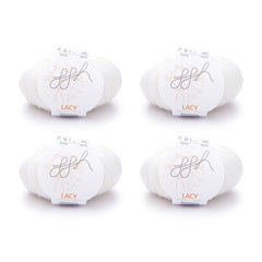 ggh Lacy | Set mit 4 x 25g (insg. 100g) - 001 - Wollweiß - ggh Wolle