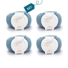ggh Lacy | Set mit 4 x 25g (insg. 100g) - 004 - Eisblau - ggh Wolle