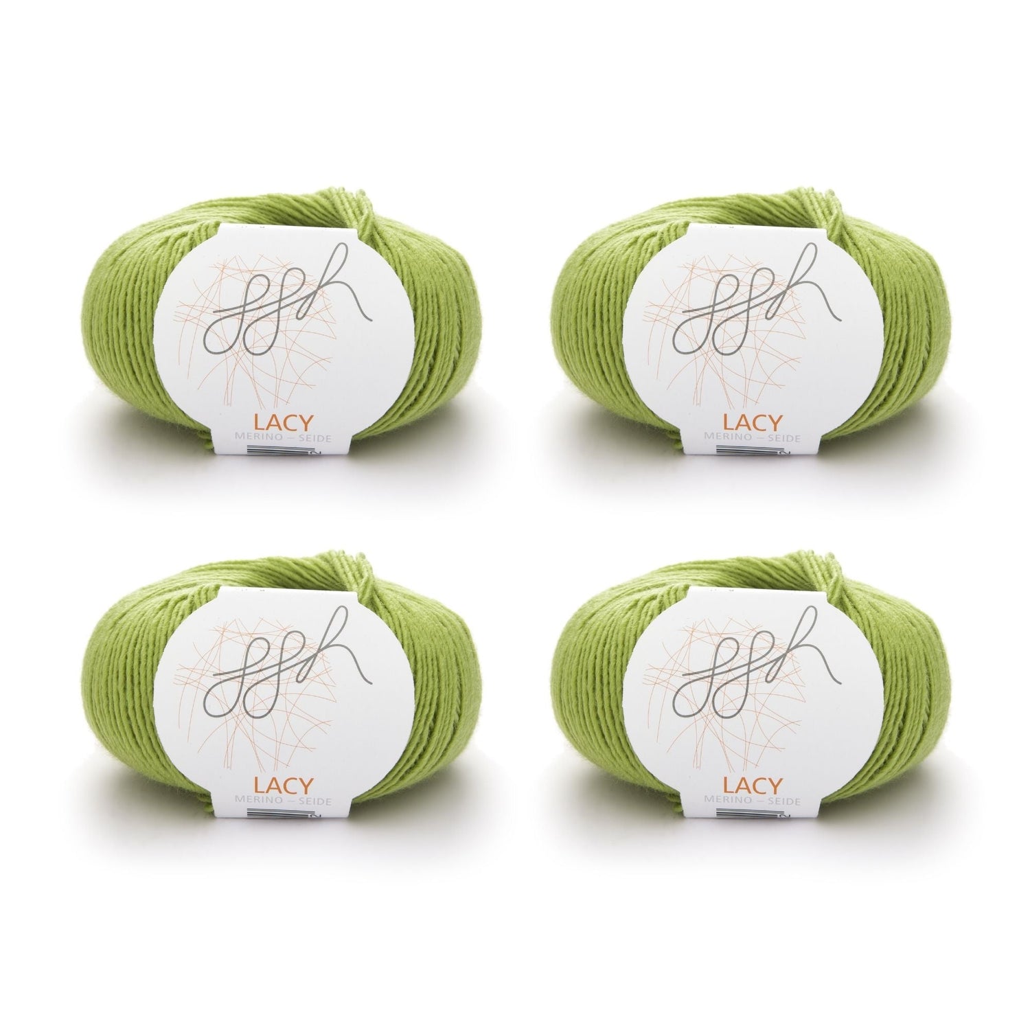 ggh Lacy | Set mit 4 x 25g (insg. 100g) - 006 - Apfelgrün - ggh Wolle