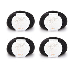 ggh Lacy | Set mit 4 x 25g (insg. 100g) - 010 - Schwarz - ggh Wolle