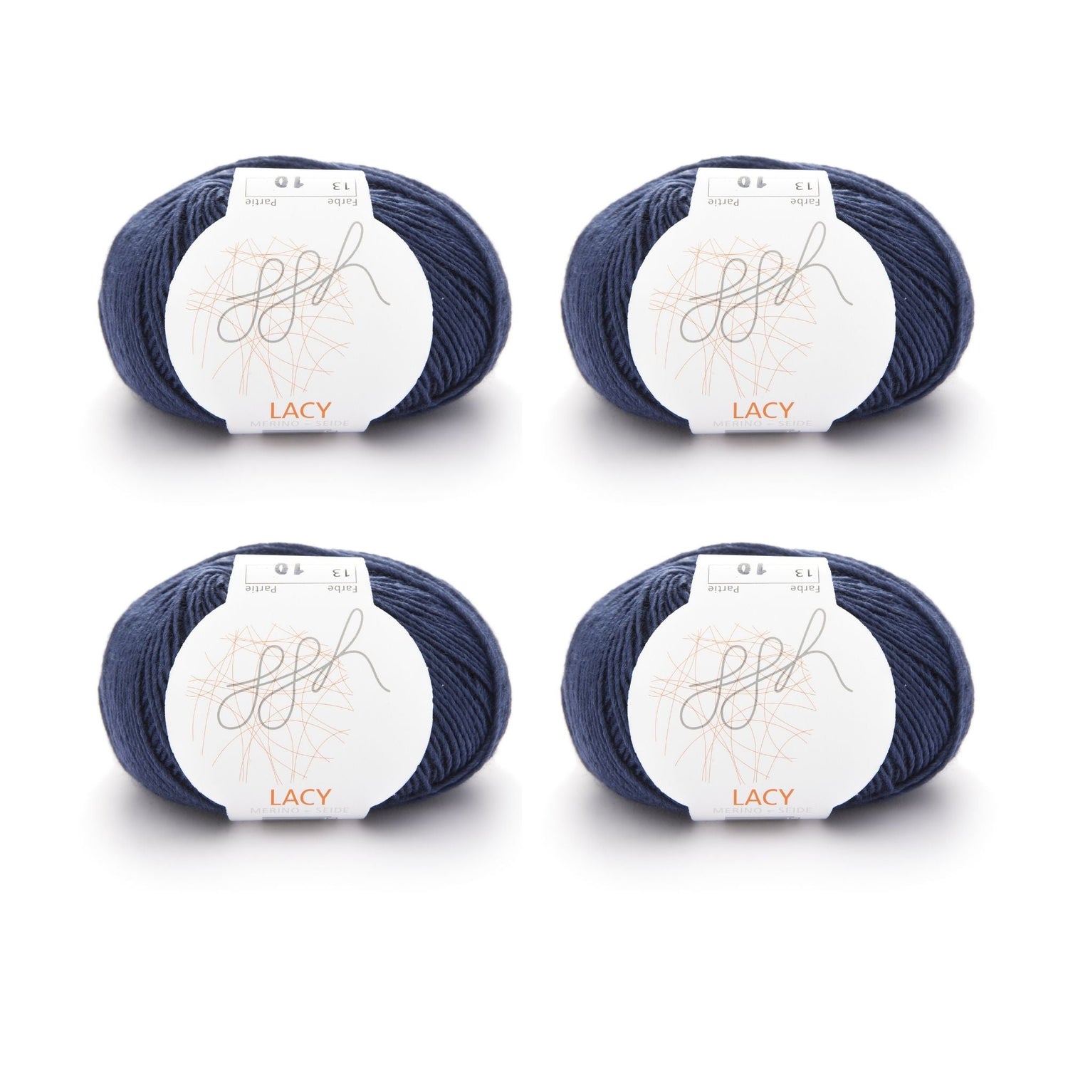 ggh Lacy | Set mit 4 x 25g (insg. 100g) - 013 - Dunkelblau - ggh Wolle