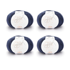 ggh Lacy | Set mit 4 x 25g (insg. 100g) - 013 - Dunkelblau - ggh Wolle