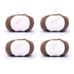 ggh Lacy | Set mit 4 x 25g (insg. 100g) - 018 - Braun - ggh Wolle