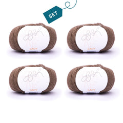 ggh Lacy | Set mit 4 x 25g (insg. 100g) - 018 - Braun - ggh Wolle