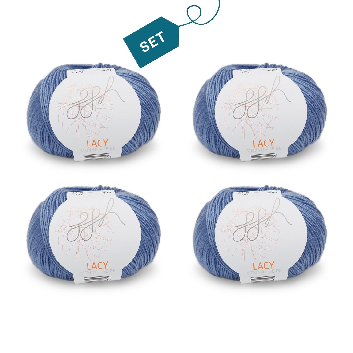 ggh Lacy | Set mit 4 x 25g (insg. 100g) - 021 - Blau - ggh Wolle