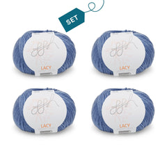 ggh Lacy | Set mit 4 x 25g (insg. 100g) - 021 - Blau - ggh Wolle