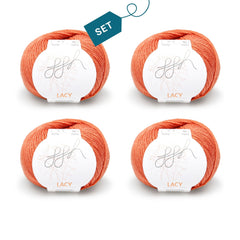 ggh Lacy | Set mit 4 x 25g (insg. 100g) - 026 - Herbstorange - ggh Wolle