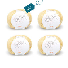 ggh Lacy | Set mit 4 x 25g (insg. 100g) - 028 - Senfgelb - ggh Wolle
