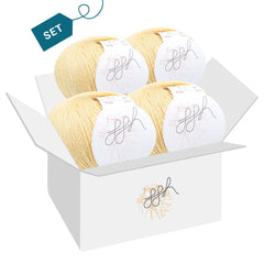 ggh Lacy | Set mit 4 x 25g (insg. 100g) - 028 - Senfgelb - ggh Wolle