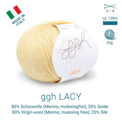 ggh Lacy | Set mit 4 x 25g (insg. 100g) - 028 - Senfgelb - ggh Wolle