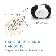 ggh Linova | 100% Baumwolle | 100m/50g | 001 - Schwarz - ggh Wolle