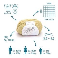 ggh Linova | 100% Baumwolle | 100m/50g | 017 - Honig - ggh Wolle