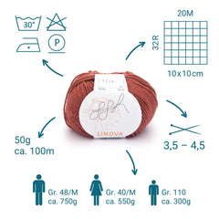 ggh Linova | 100% Baumwolle | 100m/50g | 023 - Gebranntes Ocker - ggh Wolle