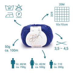 ggh Linova | 100% Baumwolle | 100m/50g | 048 - Royalblau - ggh Wolle