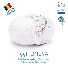 ggh Linova | 100% Baumwolle | 100m/50g | 064 - Weiß - ggh Wolle