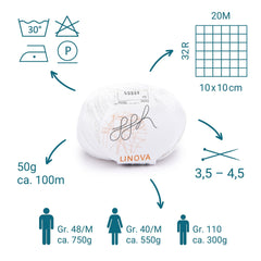 ggh Linova | 100% Baumwolle | 100m/50g | 064 - Weiß - ggh Wolle