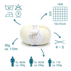 ggh Maxima Box | 300g Set (6x50g) – 001 – Wollweiß - ggh Wolle