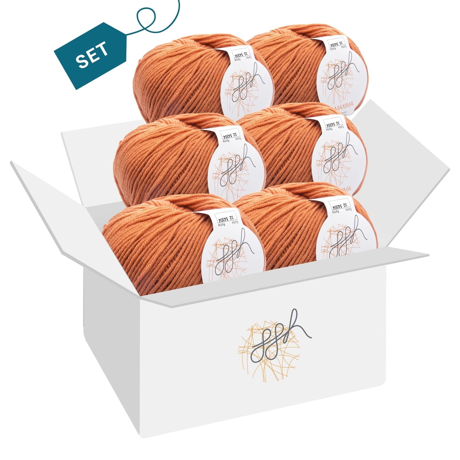 ggh Maxima Box | 300g Set (6x50g) – 032 – Rostorange - ggh Wolle