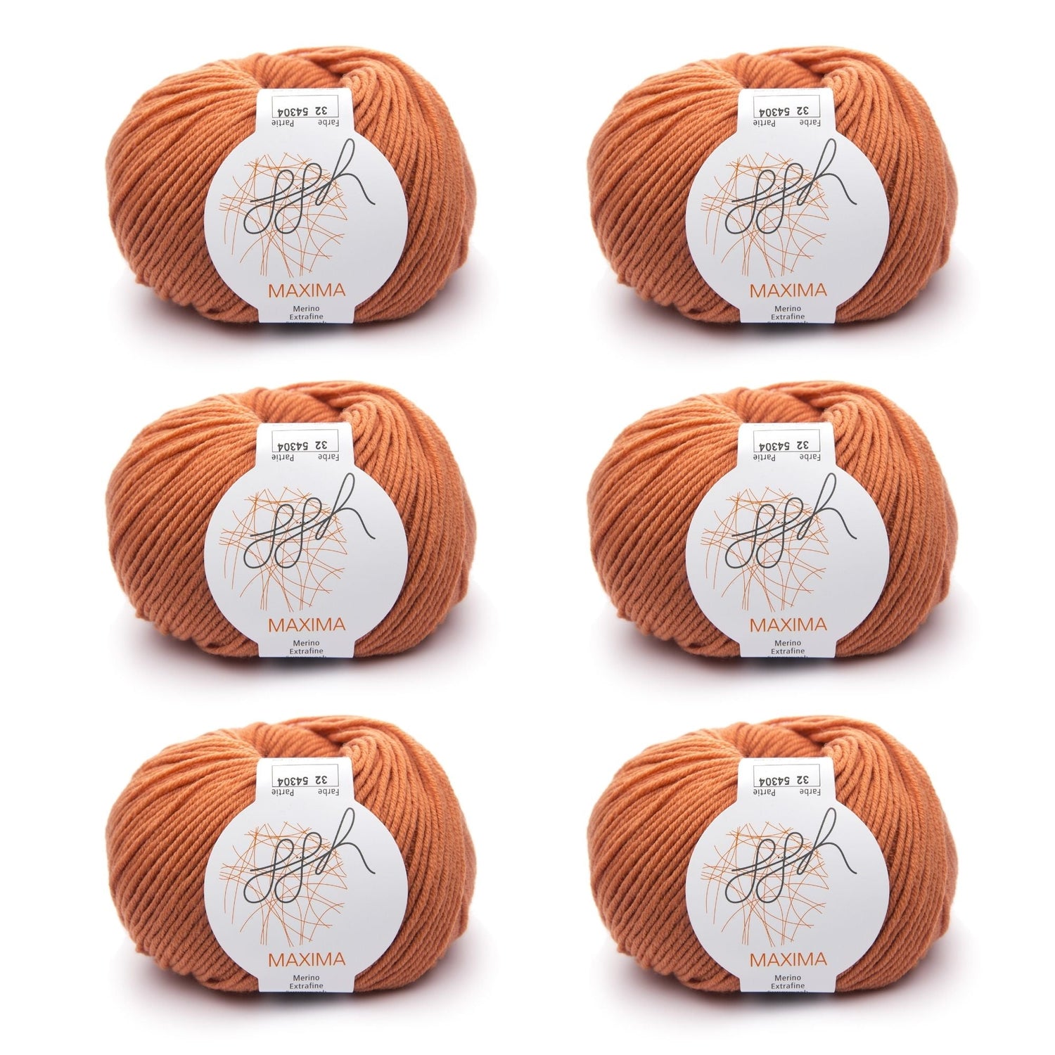 ggh Maxima Box | 300g Set (6x50g) – 032 – Rostorange - ggh Wolle