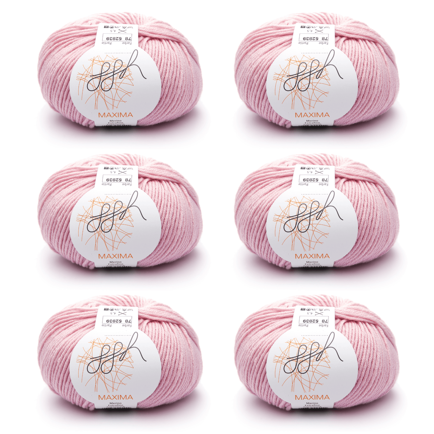 ggh Maxima Box | 300g Set (6x50g) – 078 – Puderrosa - ggh Wolle