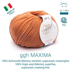 ggh Maxima | Merinowolle | 110m/50g | 032 - Rostorange - ggh Wolle