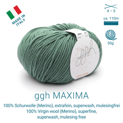 ggh Maxima | Merinowolle | 110m/50g | 065 - Berylgrün - ggh Wolle