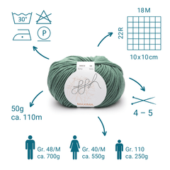 ggh Maxima | Merinowolle | 110m/50g | 065 - Berylgrün - ggh Wolle