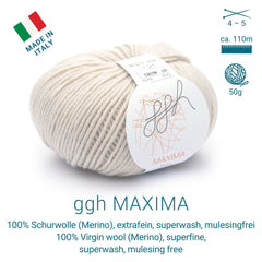 ggh Maxima | Merinowolle | 110m/50g | 067 - Angorakanin - ggh Wolle