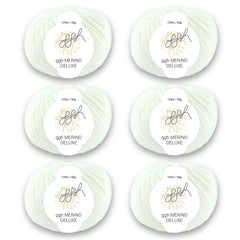 ggh Merino Deluxe - 300g Set (6x50g) - 002 - Weiß - ggh Wolle