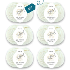 ggh Merino Deluxe - 300g Set (6x50g) - 003 - Wollweiß - ggh Wolle